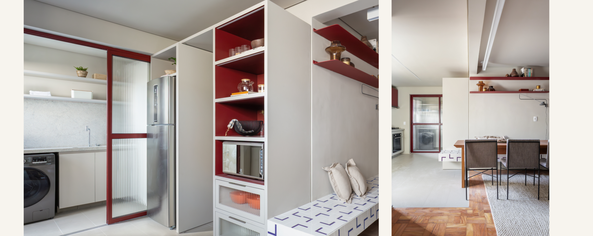 Cozinha com dispensa integrada com lavanderia