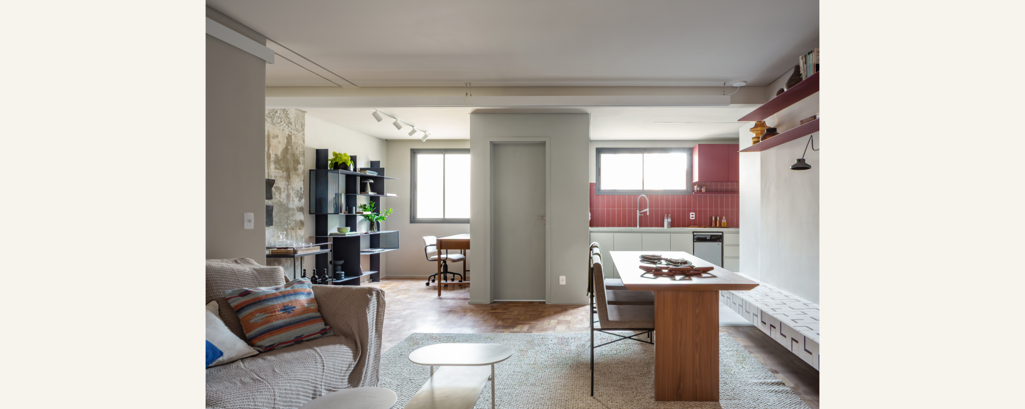 Living Amplo Integrado com Cozinha + Lavado